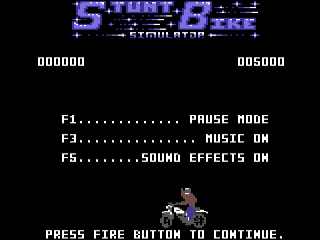 Stunt Bike Simulator title screen for Commodore 64